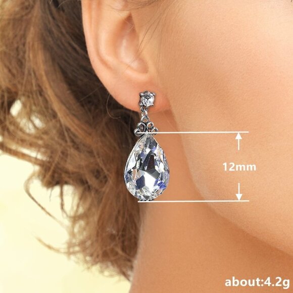 💎Water Drop 925 Silver Plat Design Gorgeous Diamond CZUNVN12472 - Picture 4 of 4